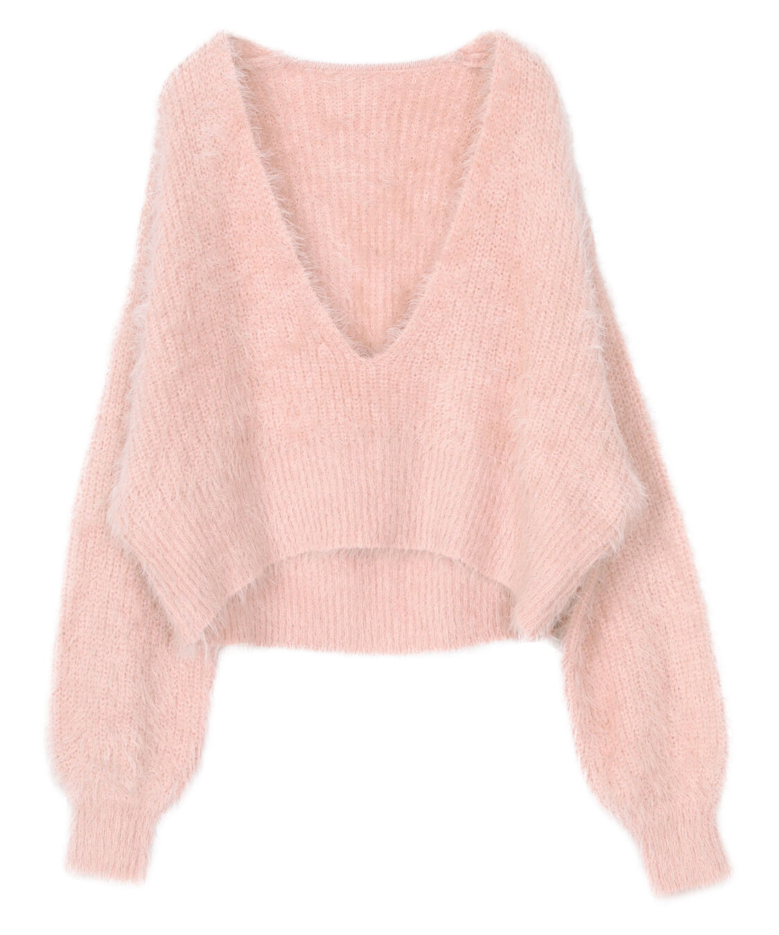 titivate「【田中亜希子さんコラボアイテム】深Vネックショートシャギーニット」|ニット・セーター|