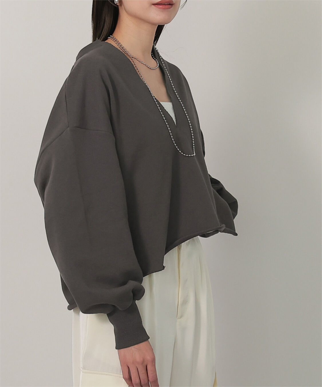 ur's「深Vネックスウェットプルオーバー」|スウェット・ジャージ|