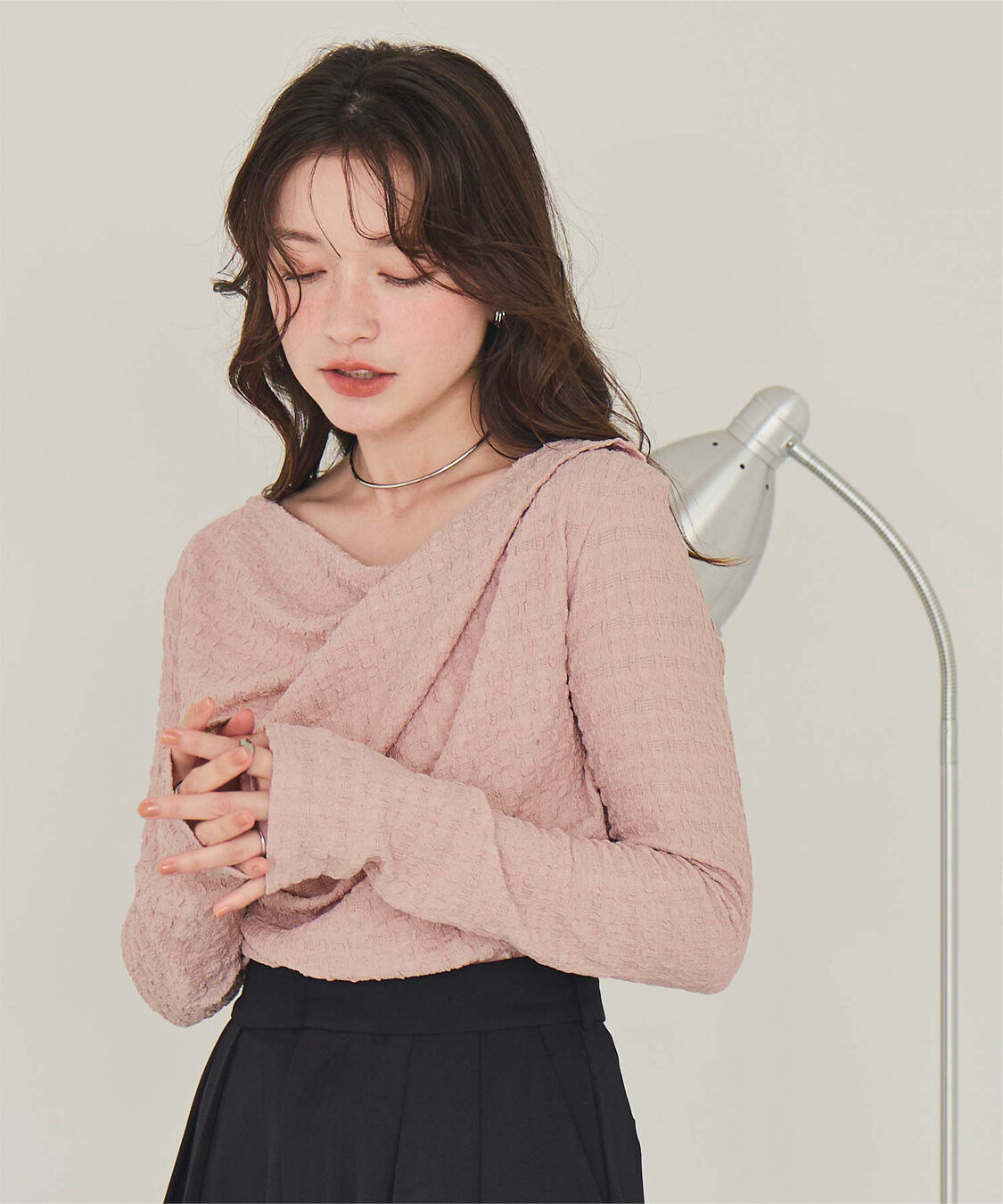 titivate「ドレープデザインロングスリーブトップス」|Tシャツ・カットソー|