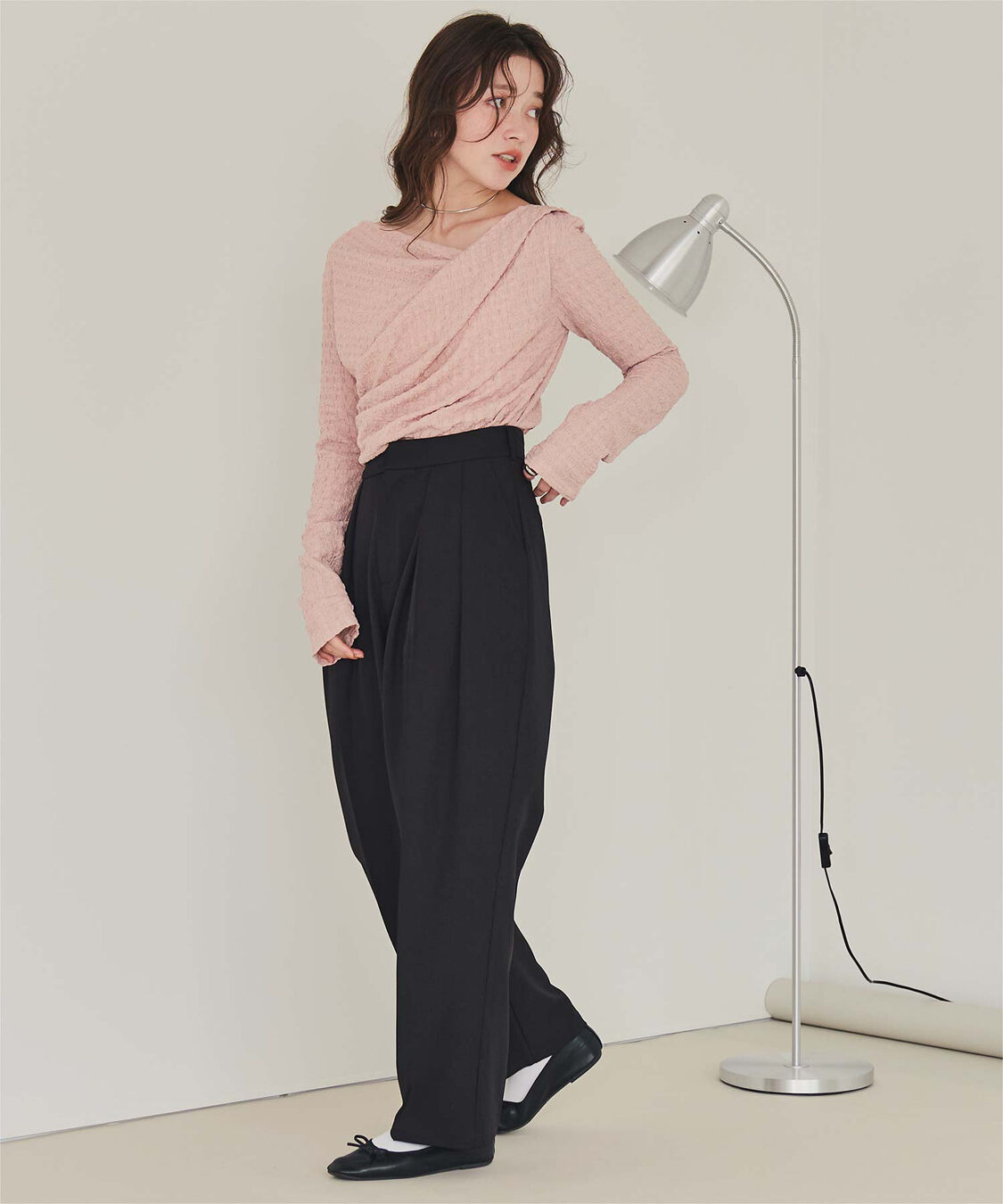 titivate「ドレープデザインロングスリーブトップス」|Tシャツ・カットソー|