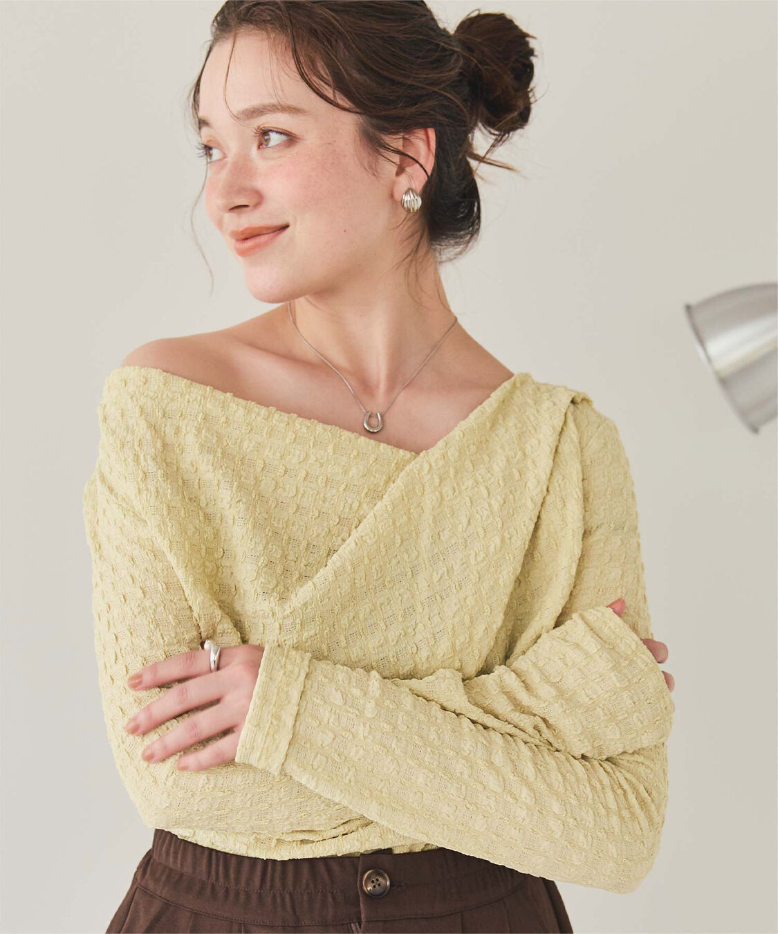 titivate「ドレープデザインロングスリーブトップス」|Tシャツ・カットソー|