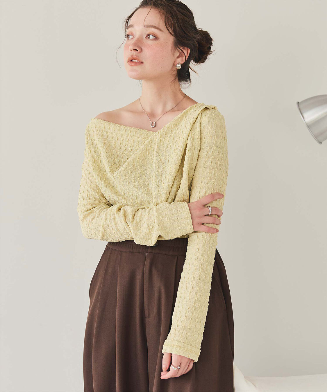 titivate「ドレープデザインロングスリーブトップス」|Tシャツ・カットソー|