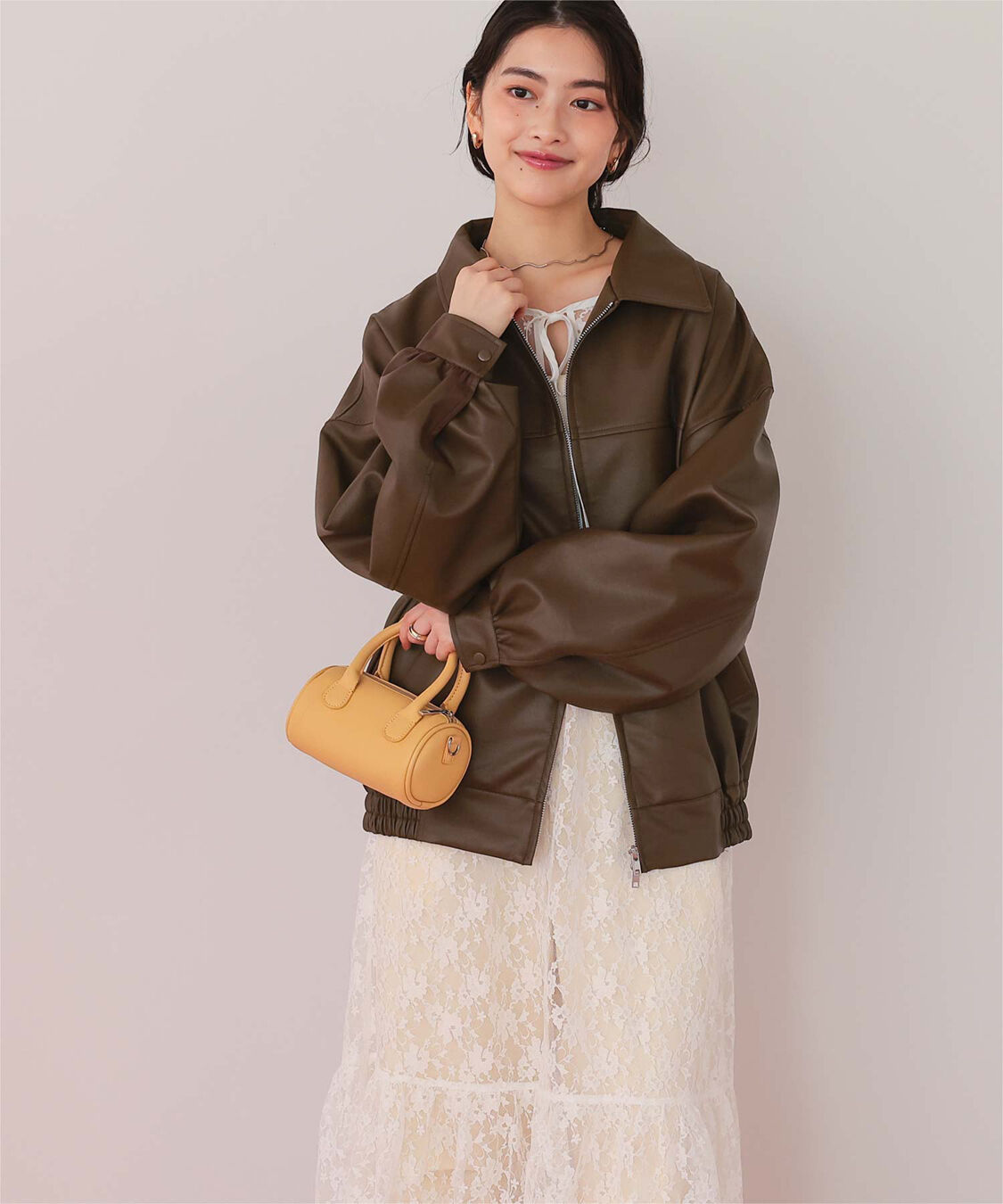 titivate「フェイクレザー/スエードオーバージャケット」|ライダースジャケット|