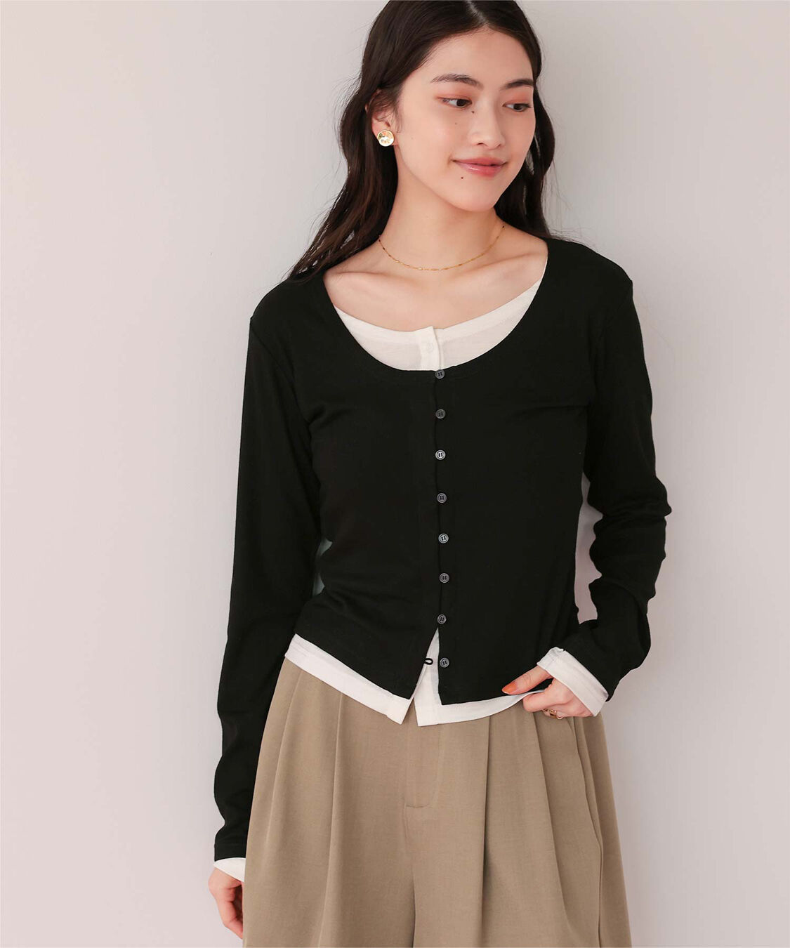 titivate「レイヤード風リブカットソートップス」|Tシャツ・カットソー|