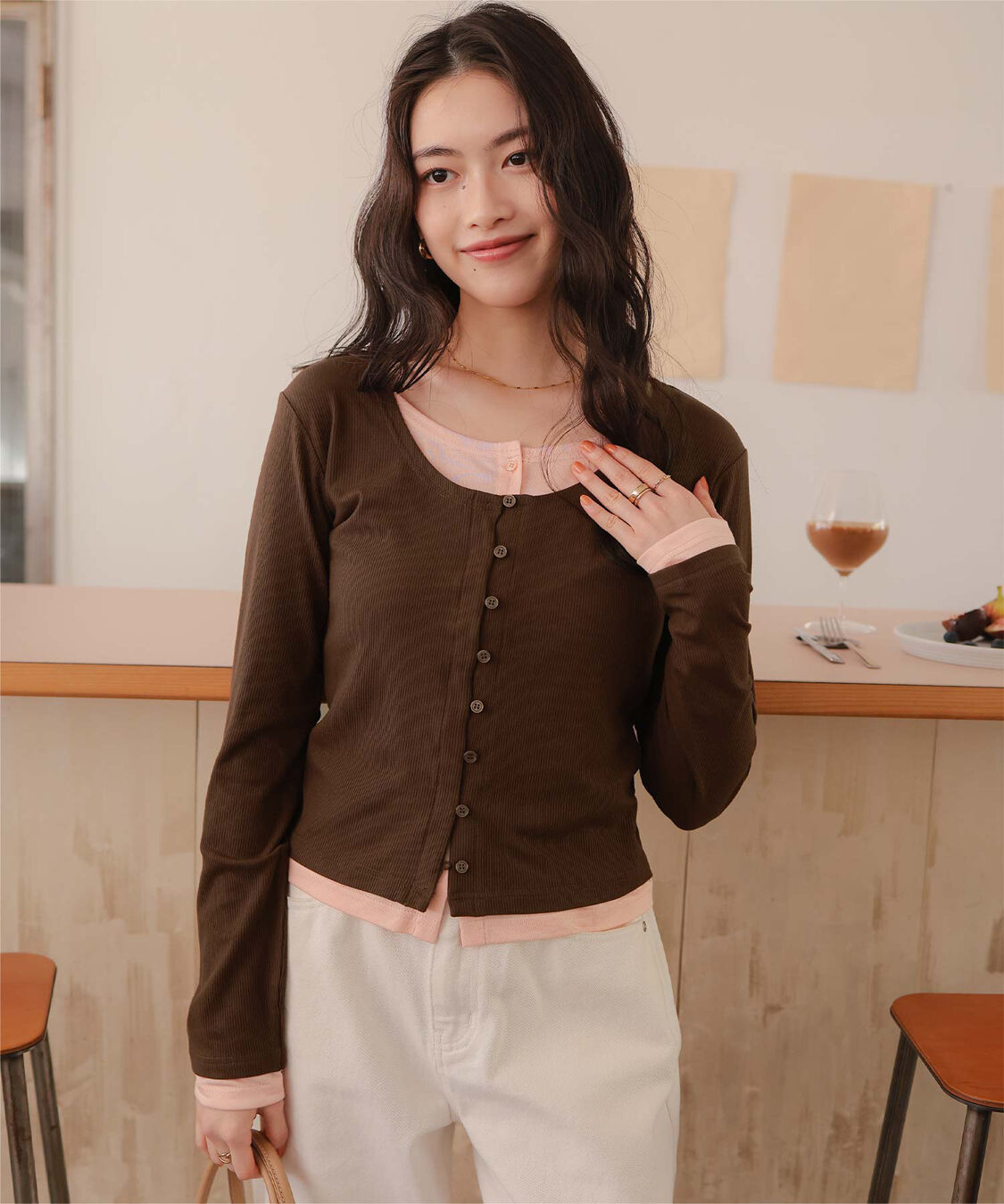 titivate「レイヤード風リブカットソートップス」|Tシャツ・カットソー|