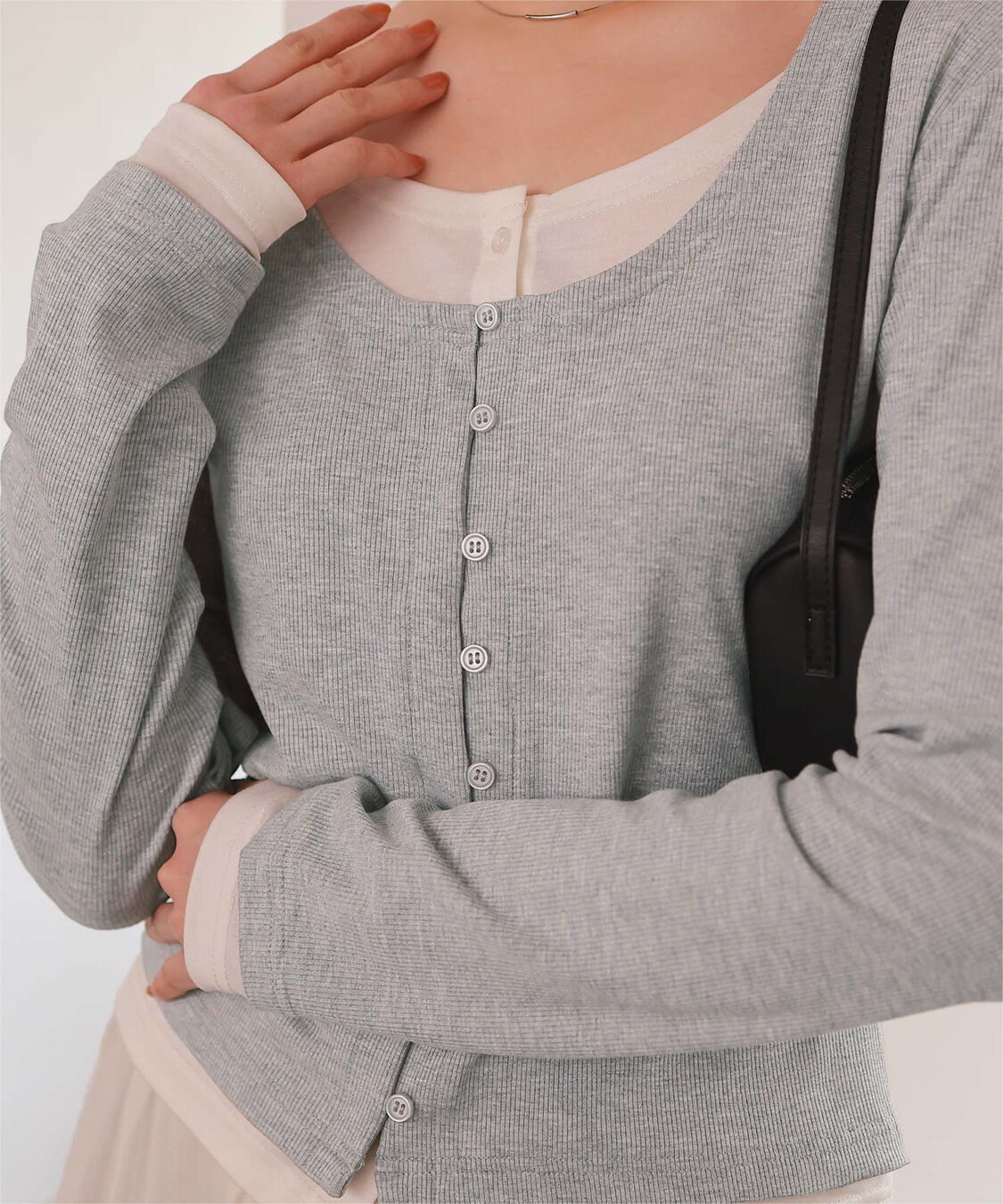 titivate「レイヤード風リブカットソートップス」|Tシャツ・カットソー|