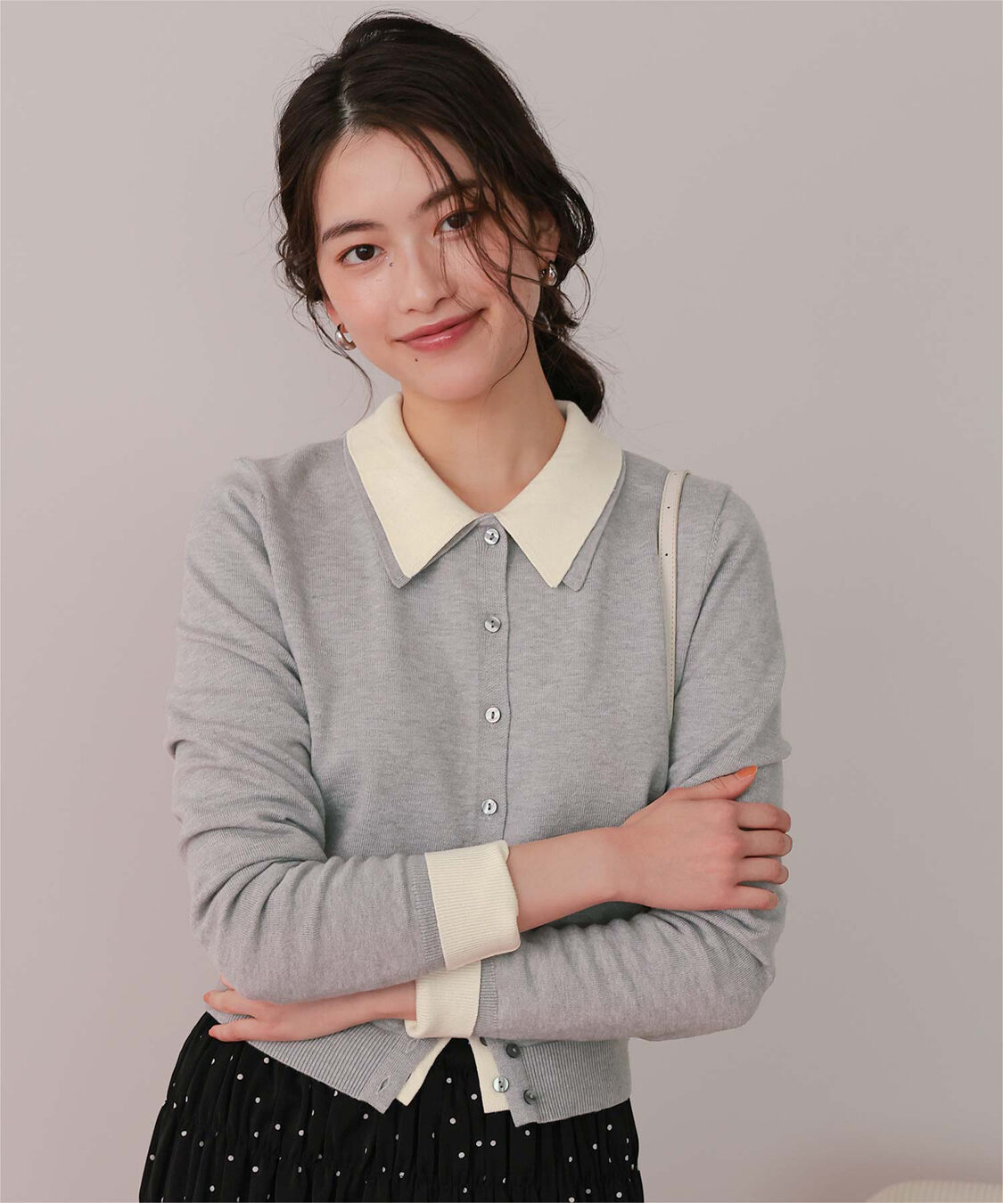 titivate「ポロ襟ニットカーディガン/トップス」|ニット・セーター|