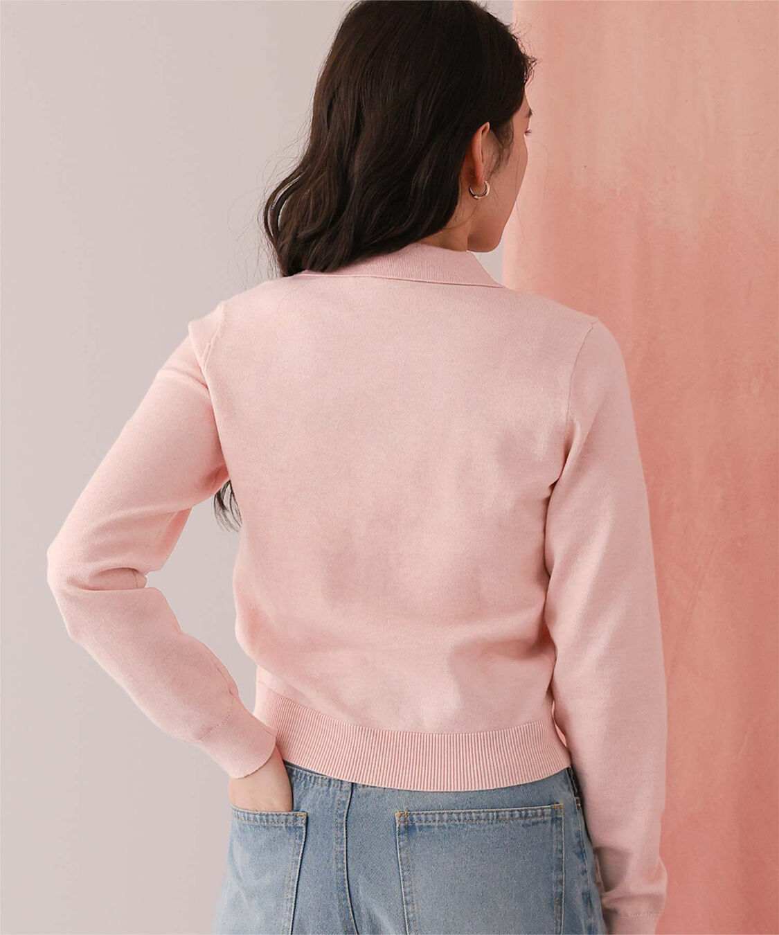 titivate「ポロ襟ニットカーディガン/トップス」|ニット・セーター|