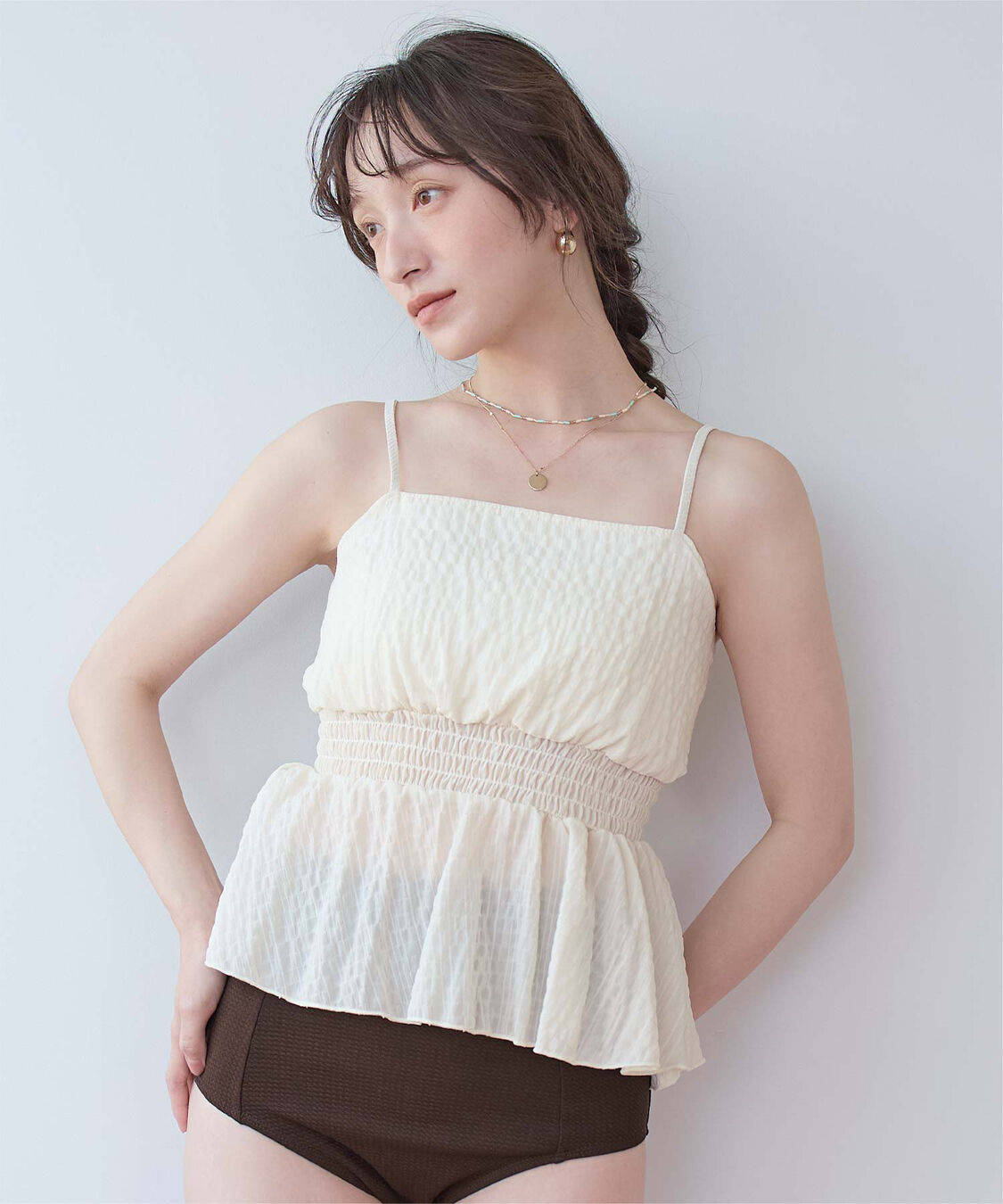 SEA DRESS「3点セット/ライトシャーリングトップス付ビキニ/水着」|ビキニ|