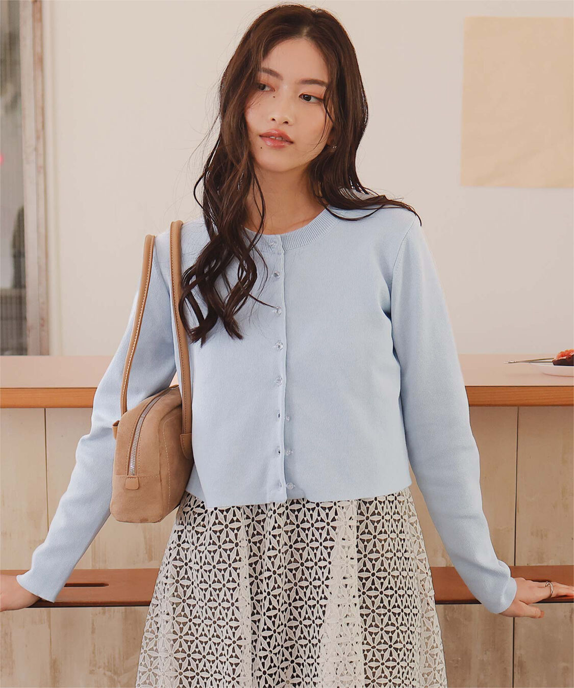 titivate「クリア釦UVケアニットカーディガン」|カーディガン|