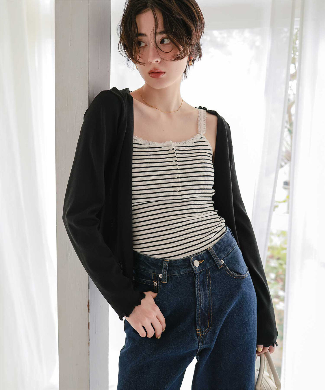 titivate「プチフリルニットカーディガン」|カーディガン|