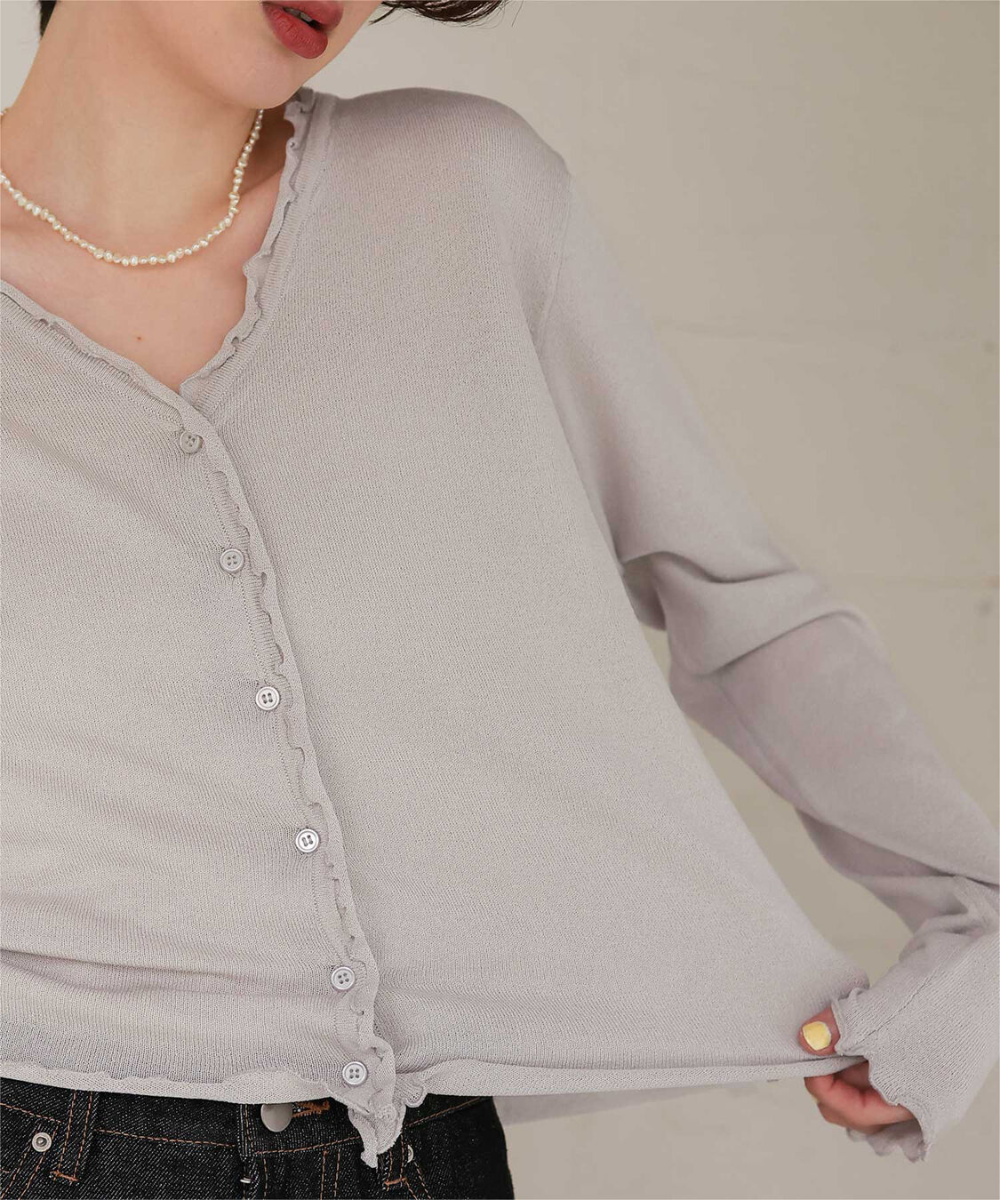 titivate「プチフリルニットカーディガン」|カーディガン|