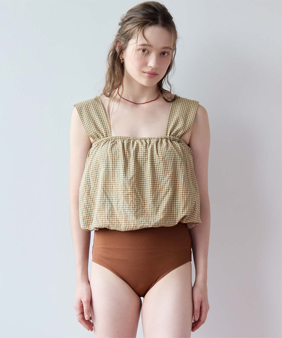 SEA DRESS「ワイドストラップバルーンビキニ/水着」|ビキニ|キャメル