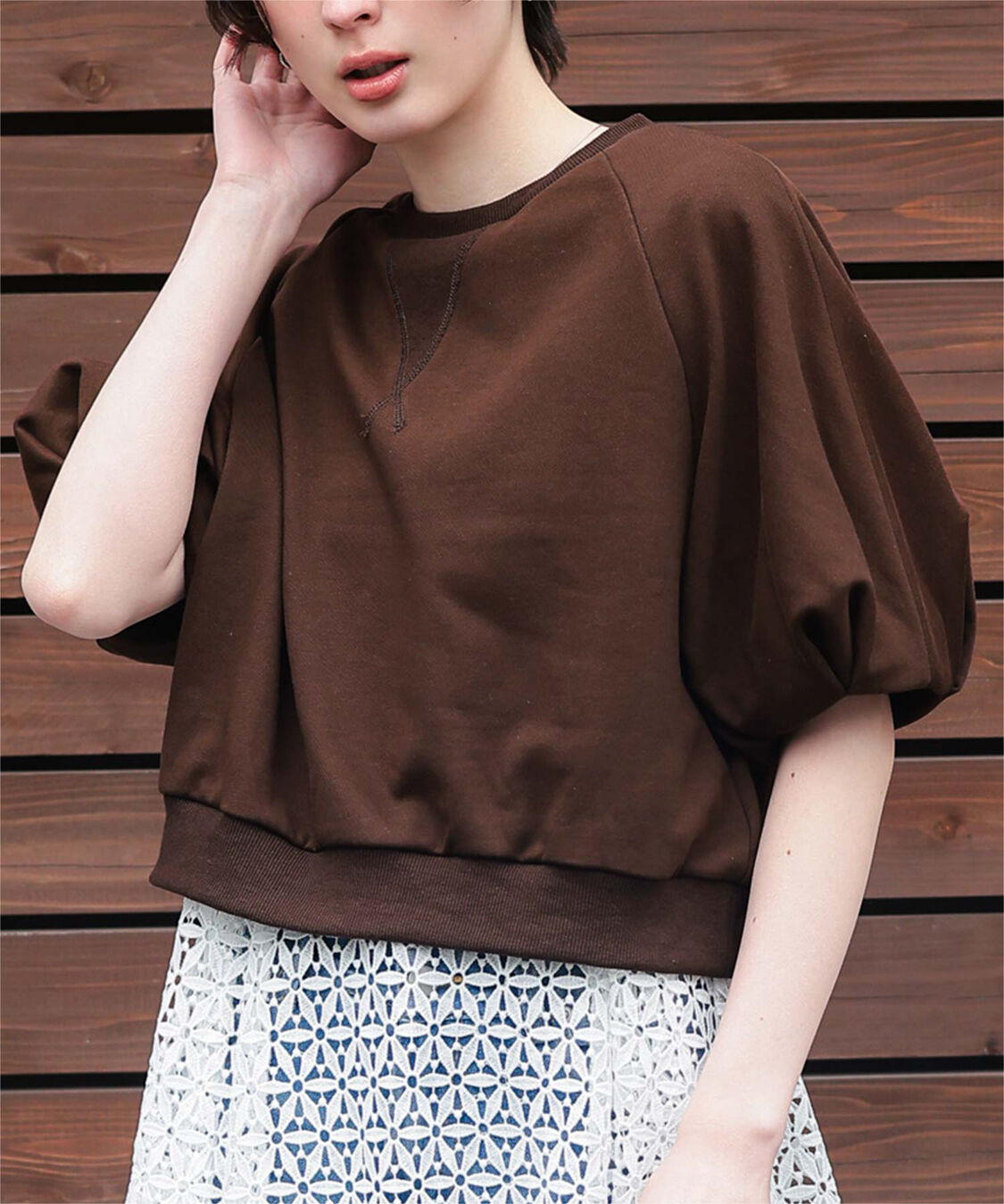 titivate「カットソーパフスリーブトップス」|Tシャツ・カットソー|