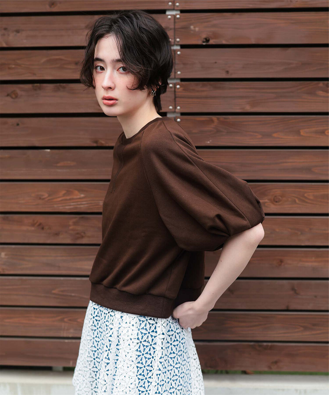 titivate「カットソーパフスリーブトップス」|Tシャツ・カットソー|