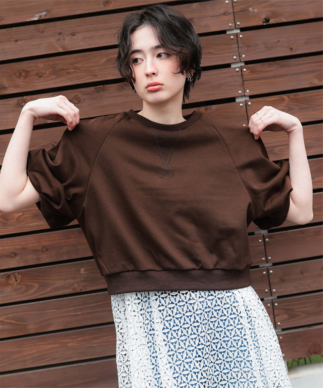 titivate「カットソーパフスリーブトップス」|Tシャツ・カットソー|