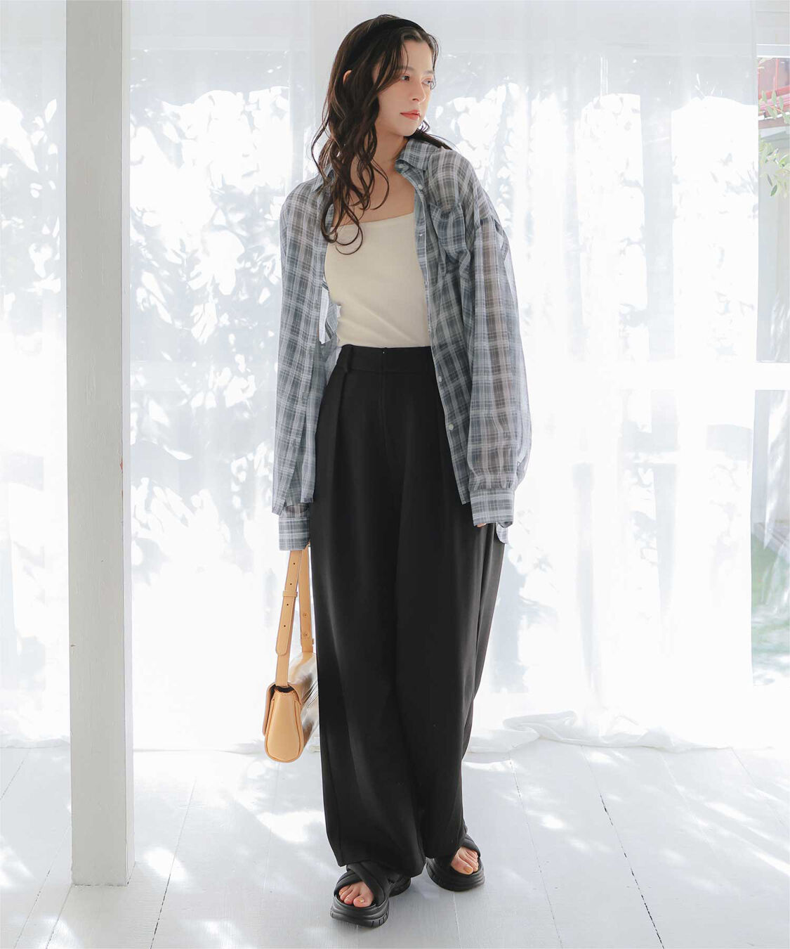 titivate「シアーチェックデザインシャツ」|シャツ・ブラウス|