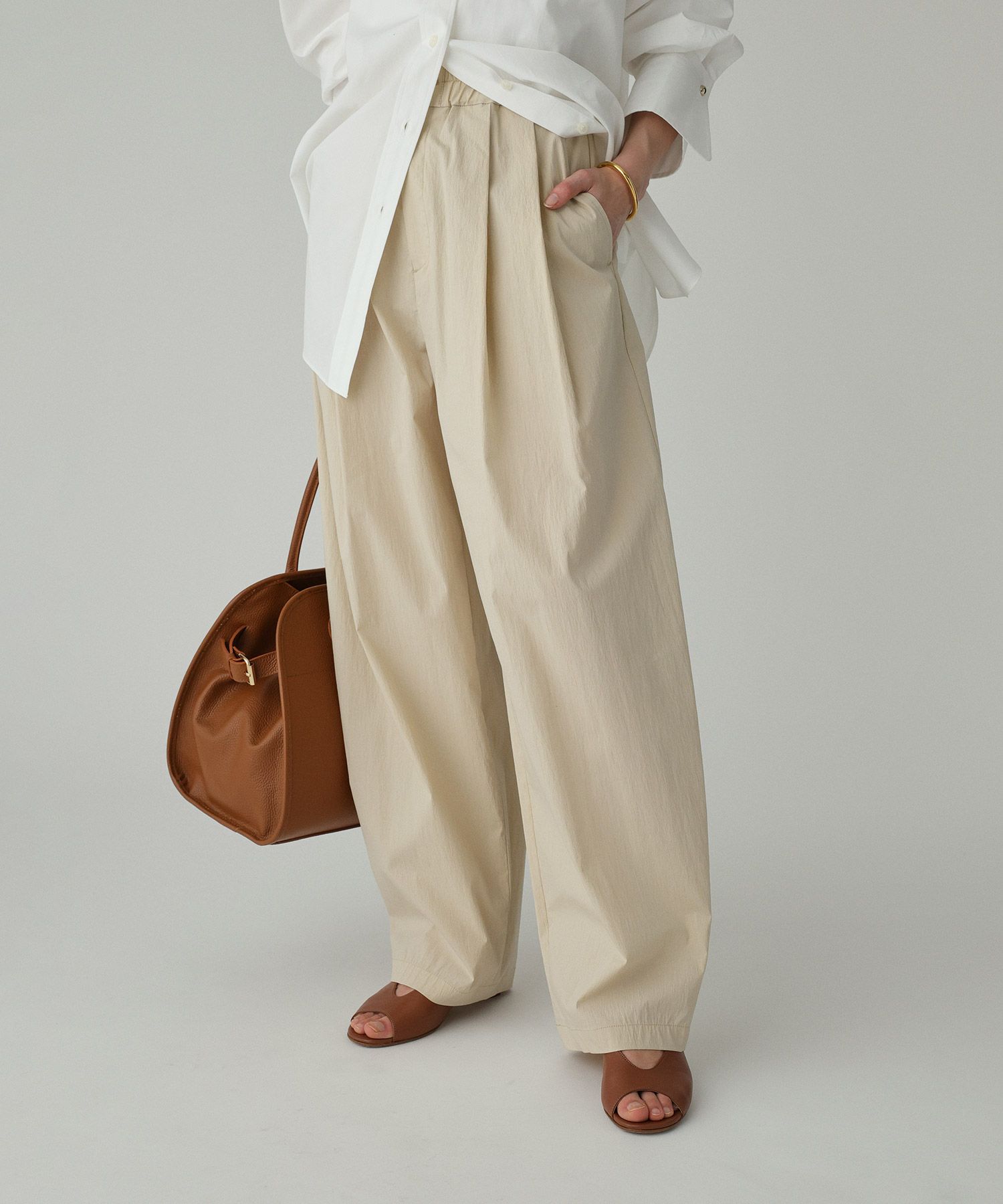 BABYLONE「コットンナイロンタックパンツ」|その他|ライトベージュ