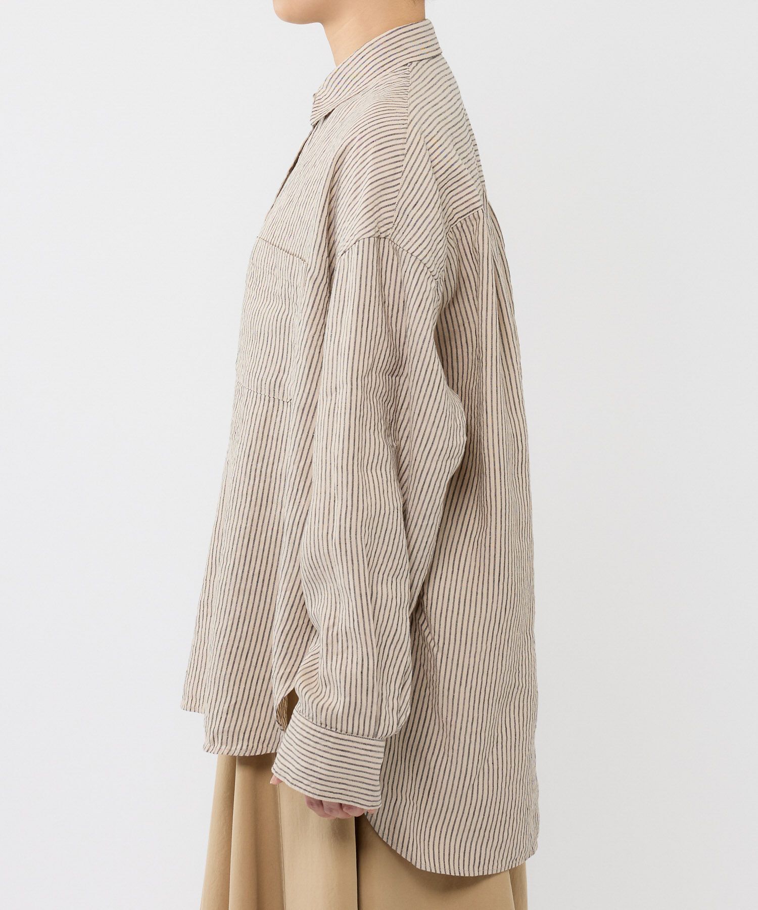 BABYLONE「【WEBストア限定】ストライプBIGシルエットシャツ」|シャツ・ブラウス|