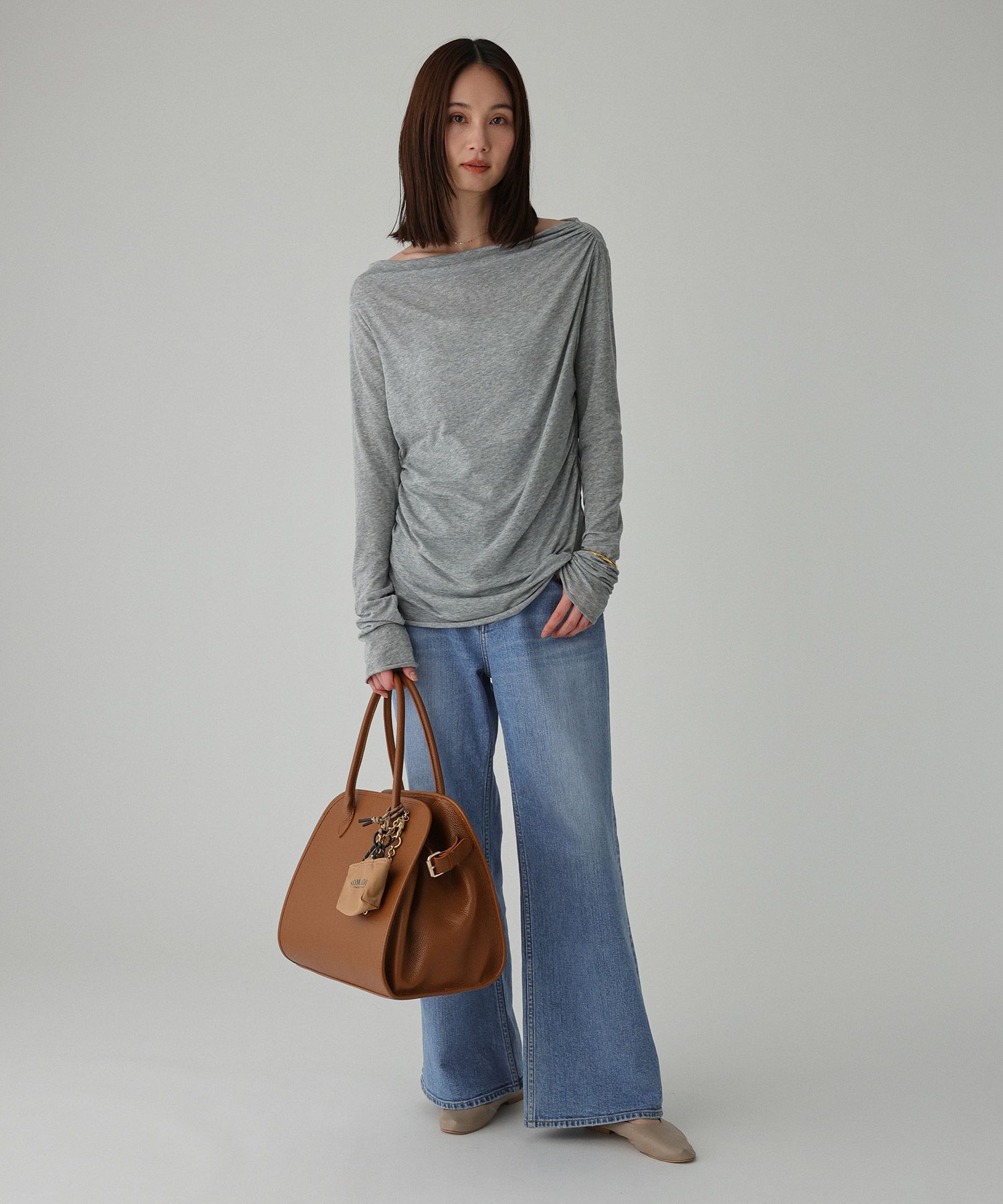 BABYLONE「【手洗い可】ギャザーベアテンカットソー」|Tシャツ・カットソー|