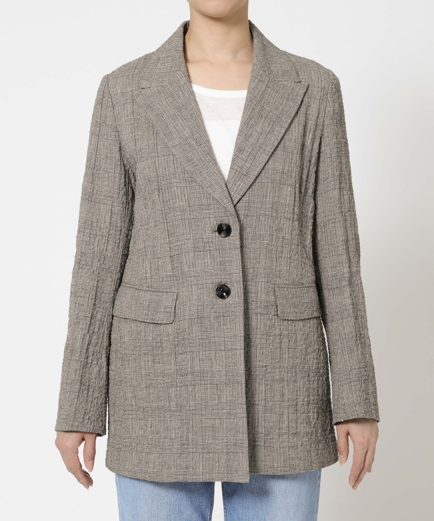 BABYLONE「クレープリネンジャケット」|テーラードジャケット|