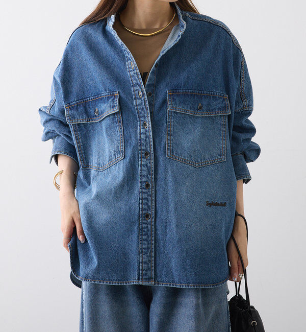  「【累計1万枚突破！名品】ヴィンテージライクデニムバンドカラーシャツ」|シャツ・ブラウス|