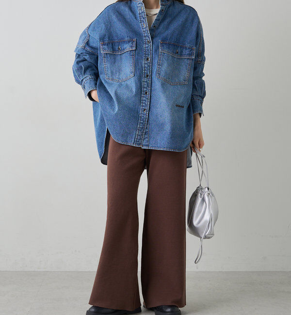  「【累計1万枚突破！名品】ヴィンテージライクデニムバンドカラーシャツ」|シャツ・ブラウス|