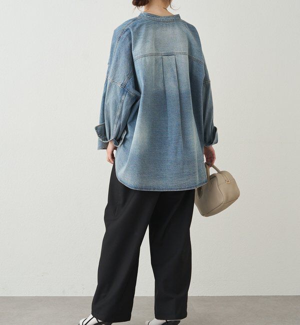  「【累計1万枚突破！名品】ヴィンテージライクデニムバンドカラーシャツ」|シャツ・ブラウス|