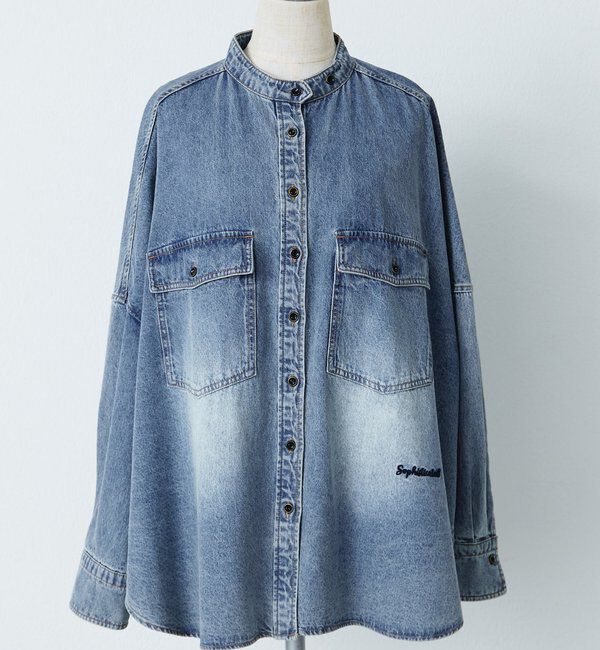  「【累計1万枚突破！名品】ヴィンテージライクデニムバンドカラーシャツ」|シャツ・ブラウス|