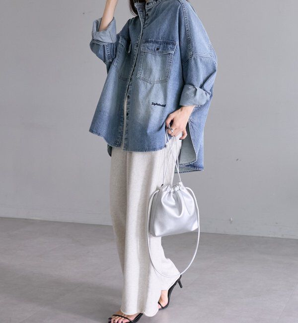  「【累計1万枚突破！名品】ヴィンテージライクデニムバンドカラーシャツ」|シャツ・ブラウス|