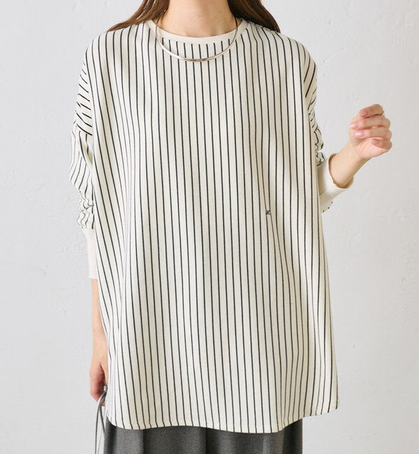  「【大人気リバイバル】万能レイヤードカットソー」|プルオーバー|ストライプ