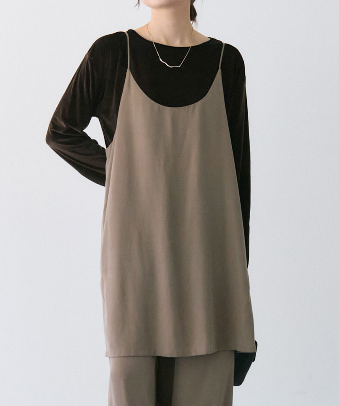  「【着回し力◎/セットアイテム】ソフトツイルキャミチュニック+パンツセット」|その他|