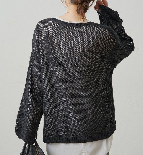  「ワイドスリーブメッシュニット」|ニット・セーター|