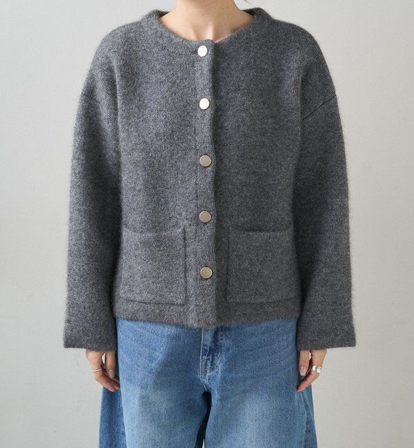  「Wフェイスニットノーカラージャケット」|テーラードジャケット|