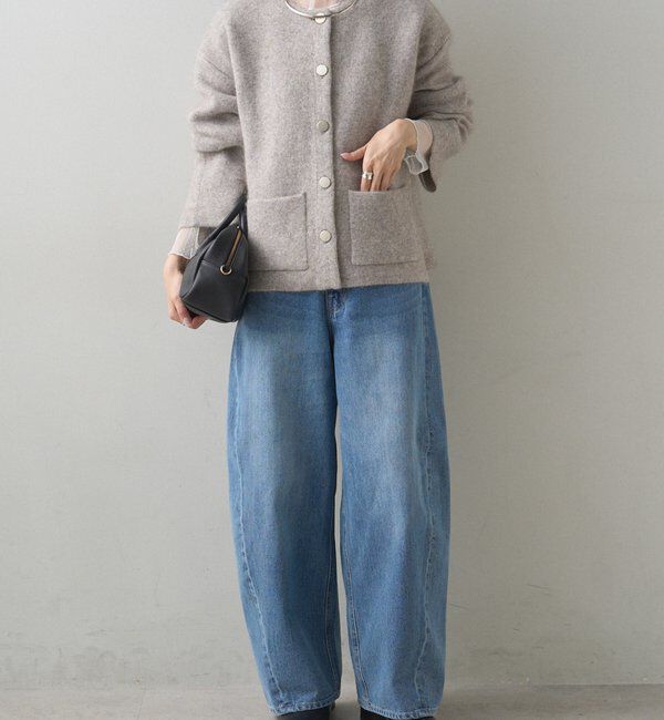  「Wフェイスニットノーカラージャケット」|テーラードジャケット|