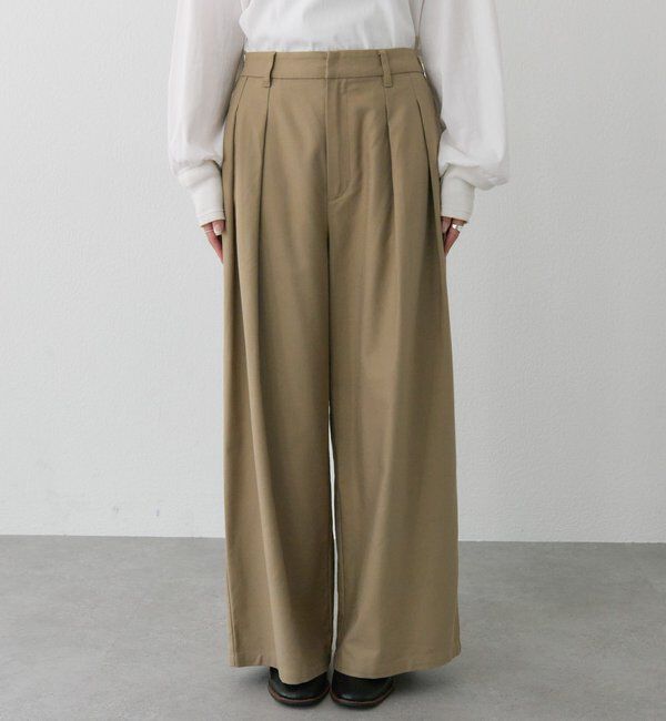  「コットンレーヨンツータックワイドパンツ」|その他|