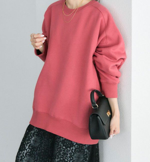  「シンプル裏起毛スウェットプルオーバー」|プルオーバー|レッド