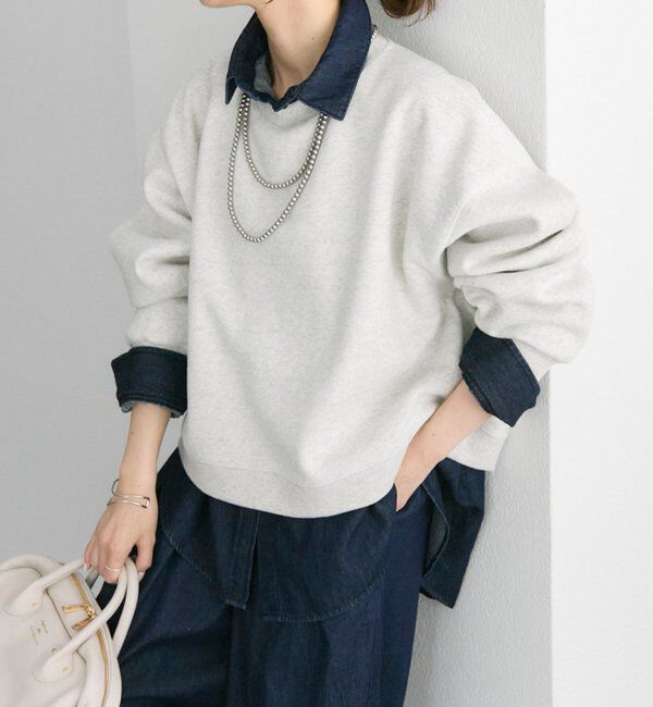  「シンプル裏起毛スウェットショートプルオーバー」|プルオーバー|