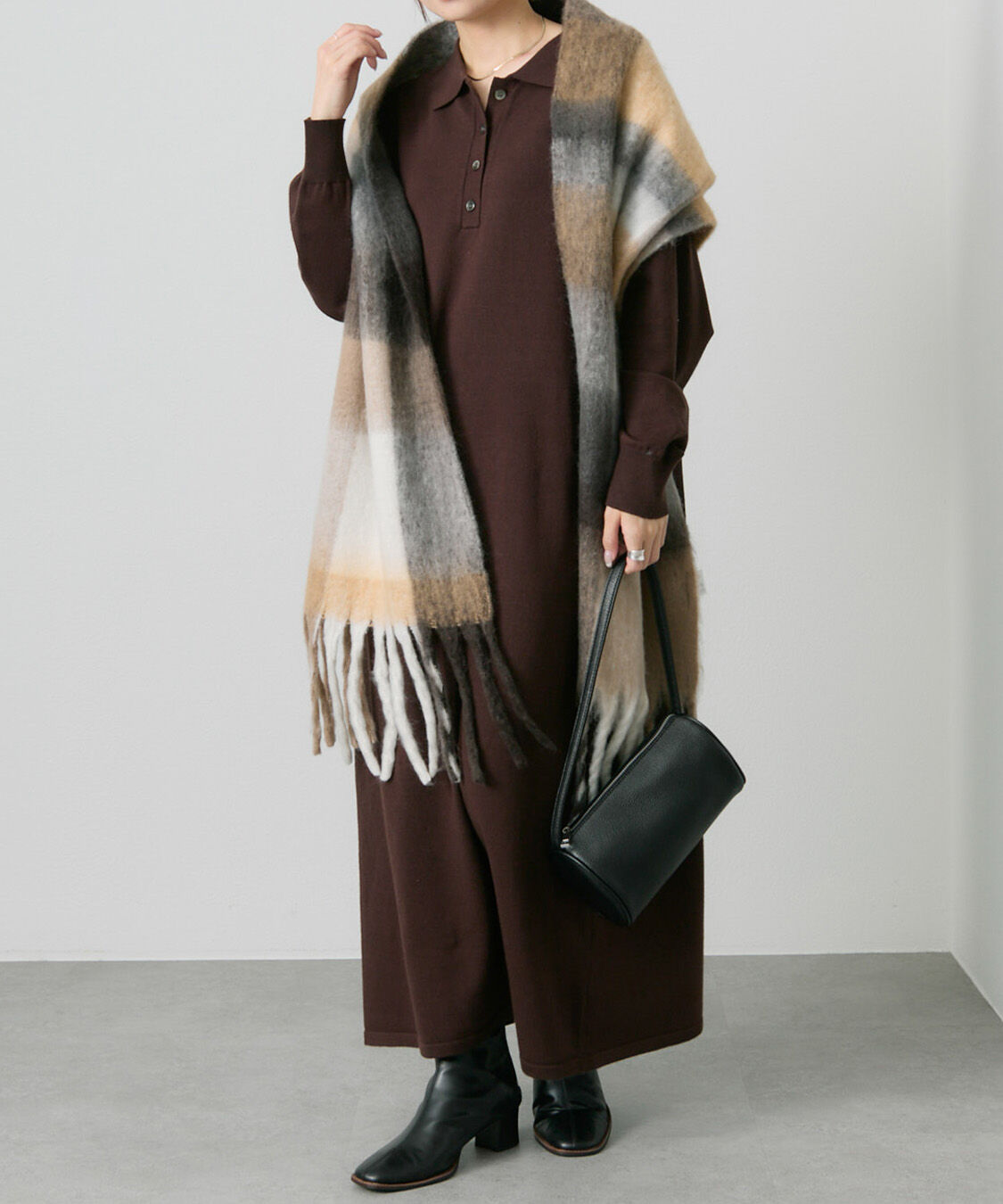  「ニットポロワンピース」|ワンピース|