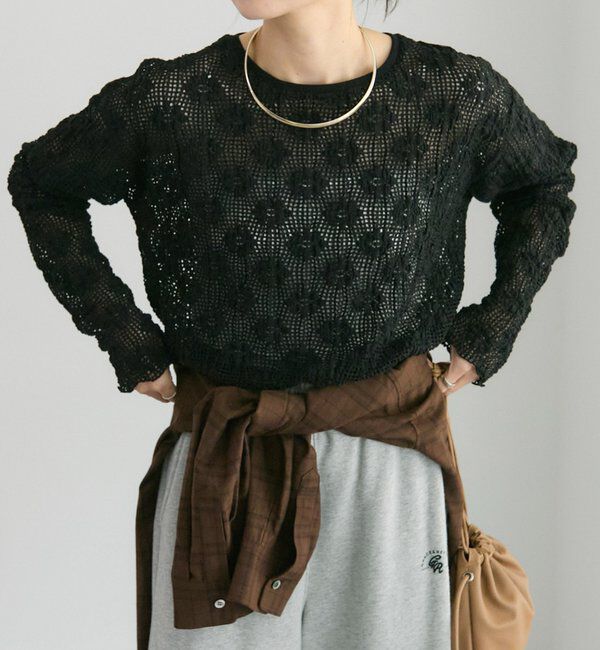  「フラワージャガードストレッチレースプルオーバー」|プルオーバー|