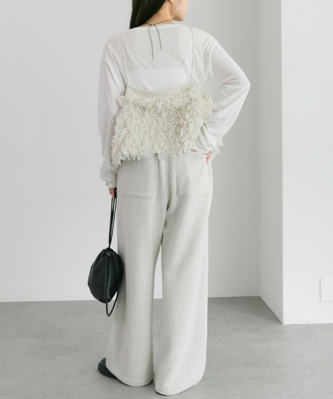  「フリンジジャガードニット細紐ビスチェ」|ニット・セーター|