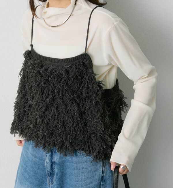  「フリンジジャガードニット細紐ビスチェ」|ニット・セーター|