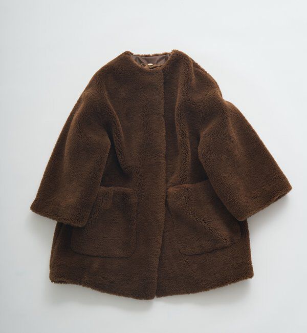  「リサイクルボアノーカラーコート」|ノーカラーコート|