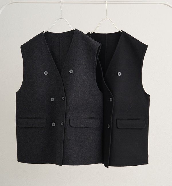  「ハンドメイド風ウール混ジレベスト」|ダウンベスト・ベスト|
