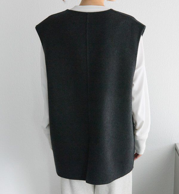  「ハンドメイド風ウール混ジレベスト」|ダウンベスト・ベスト|