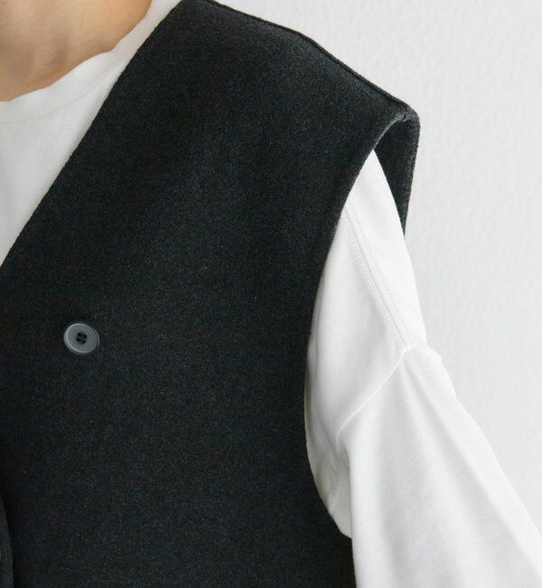  「ハンドメイド風ウール混ジレベスト」|ダウンベスト・ベスト|