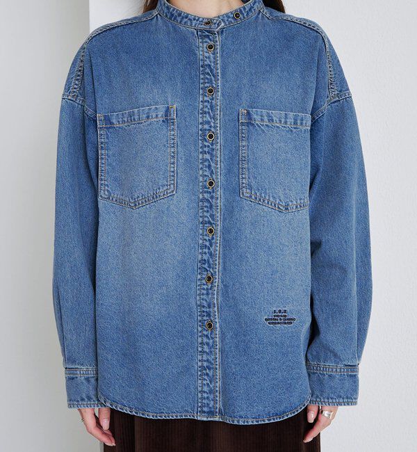  「デニムバンドカラーシャツ」|シャツ・ブラウス|