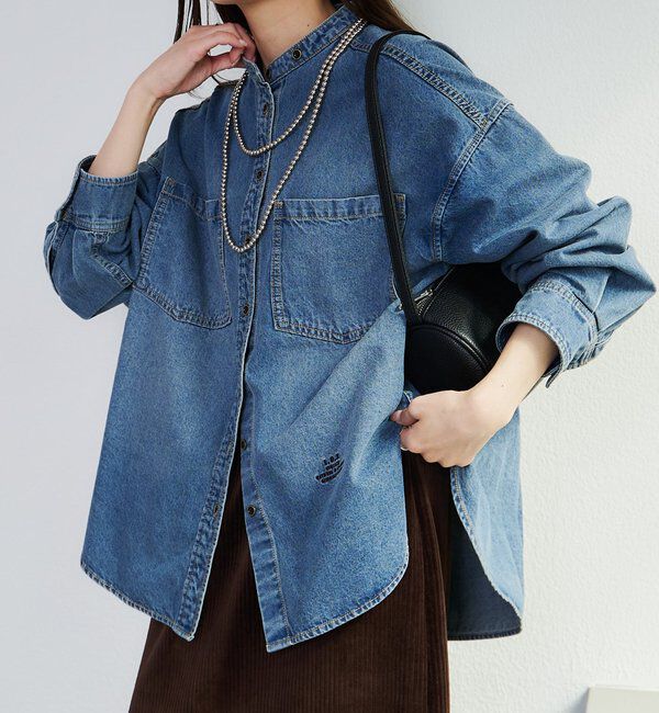  「デニムバンドカラーシャツ」|シャツ・ブラウス|