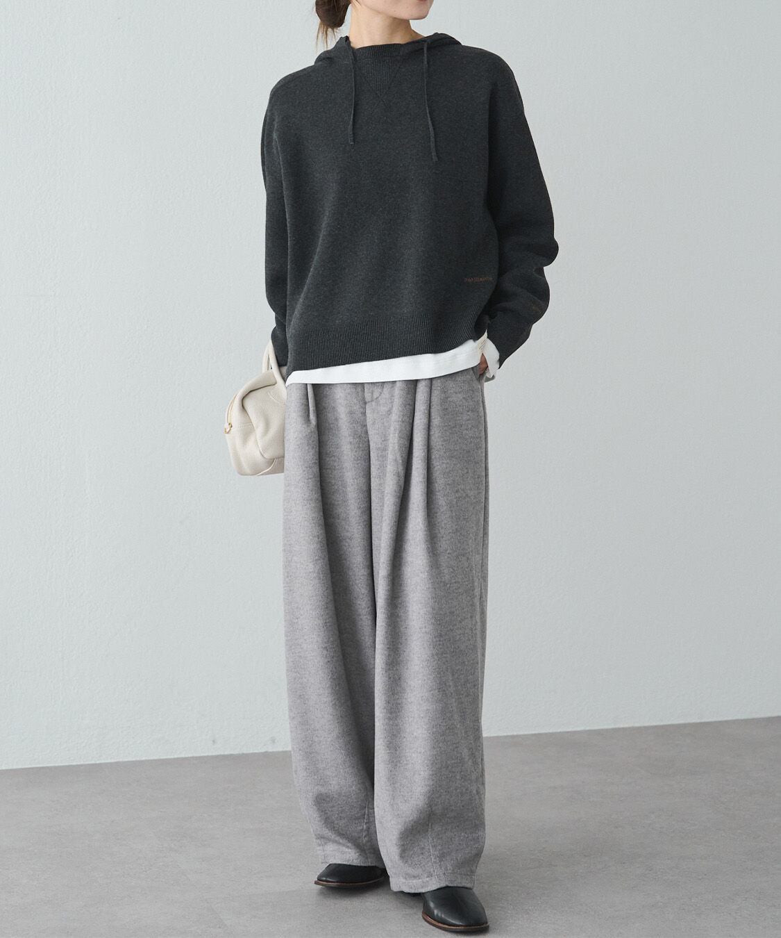  「スウェットライクダブルジャガードニットパーカー」|パーカー|