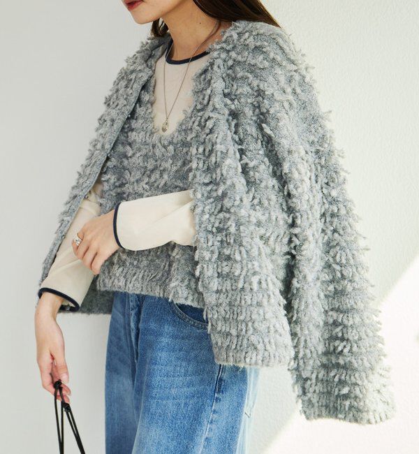  「ループフリンジニットカーディガン」|カーディガン|